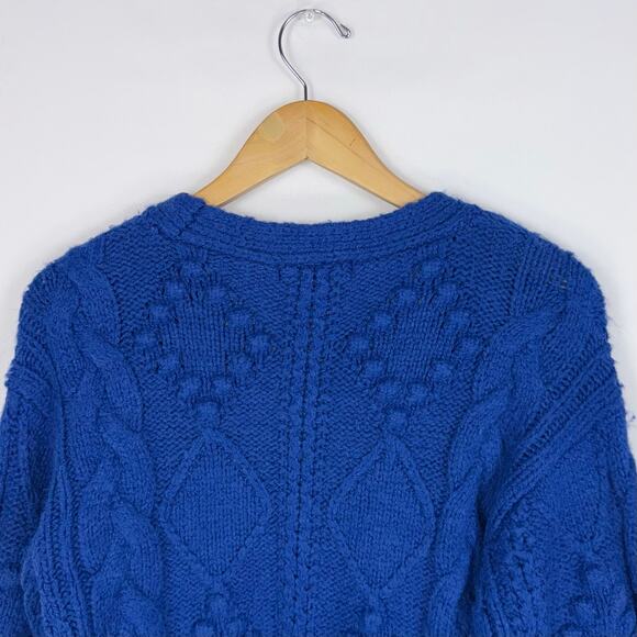Slate & Willow Women's Bobble Chunky Knit Cardigan Sweater XS Blue - Picture 8 of 14
